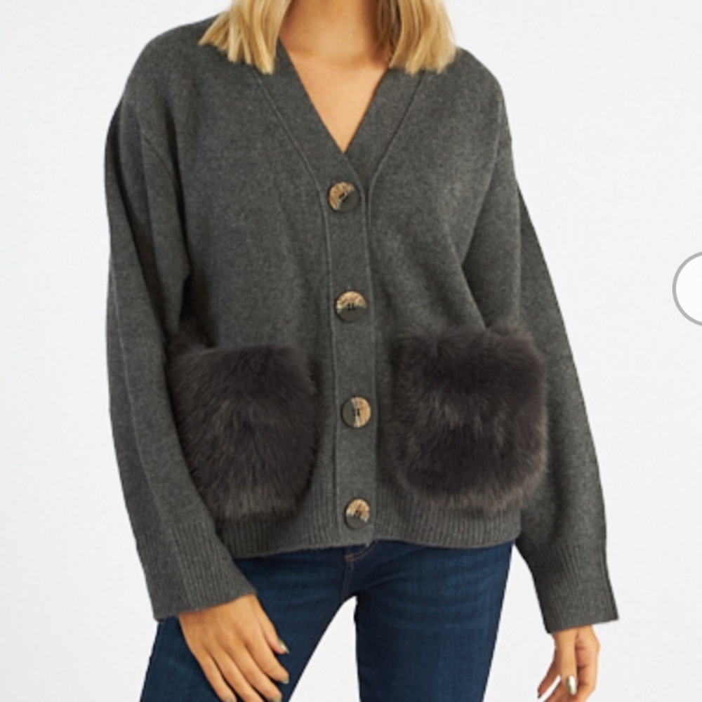 Berenice Cardigan Col Poches Fur